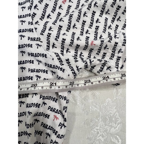 Paradise Short Sleeve Shirt white, black and pink EUC Size XL - Picture 5 of 6